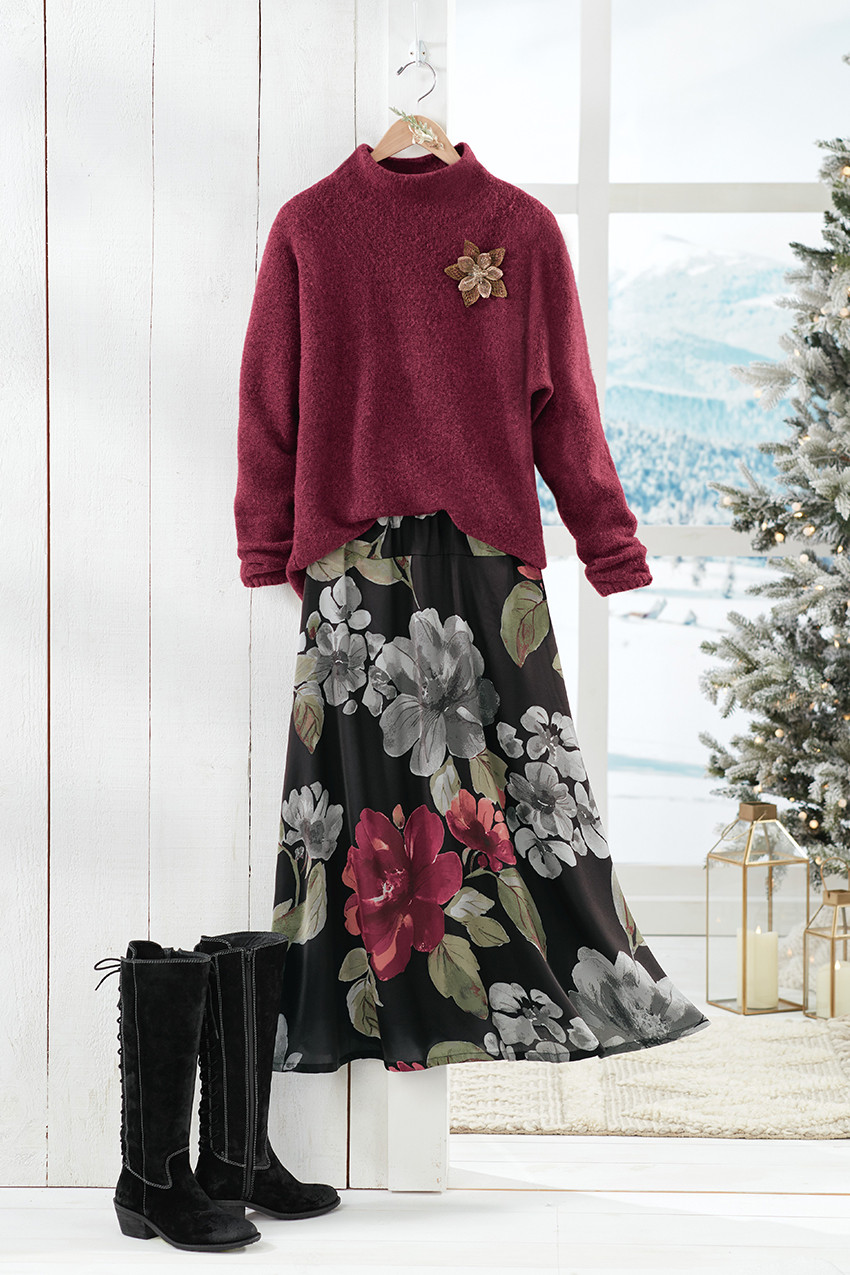 Florencia Satin Maxi Skirt - Coldwater Creek