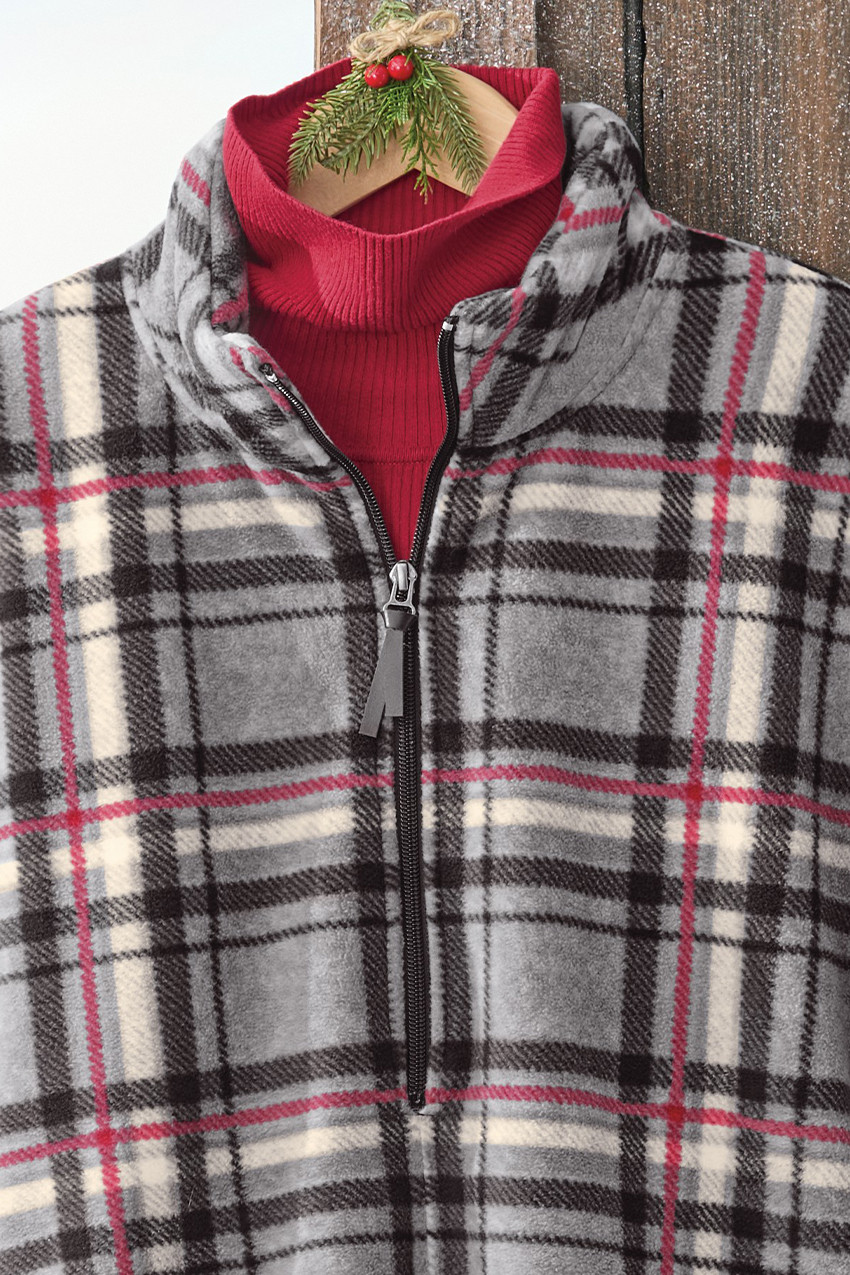 Plaid Fleece Poncho - Coldwater Creek