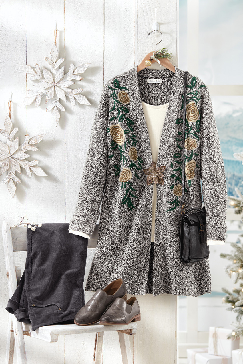 Great Falls Embroidered Cardigan - Coldwater Creek