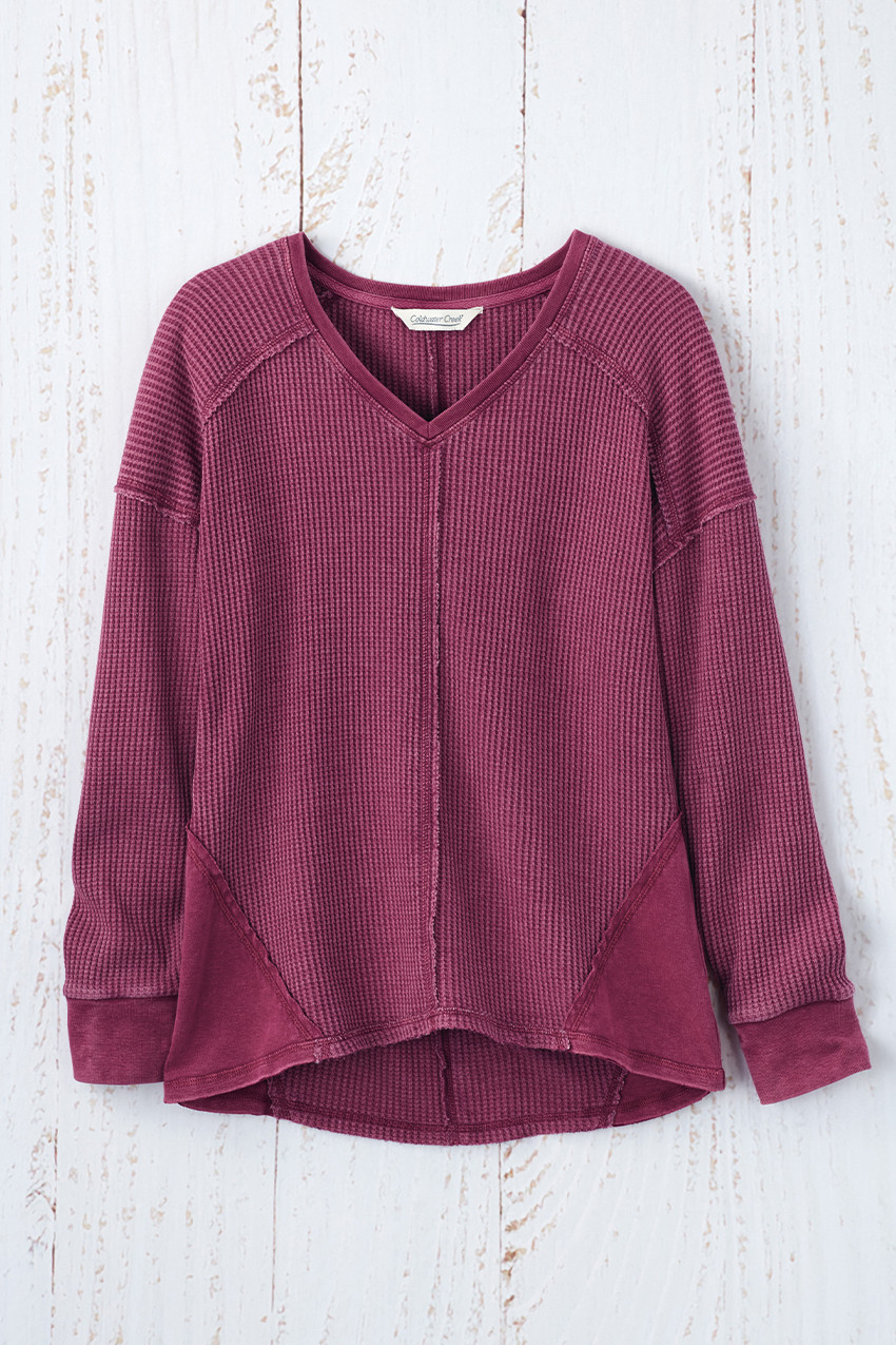 Seamed Waffle Tee - Coldwater Creek