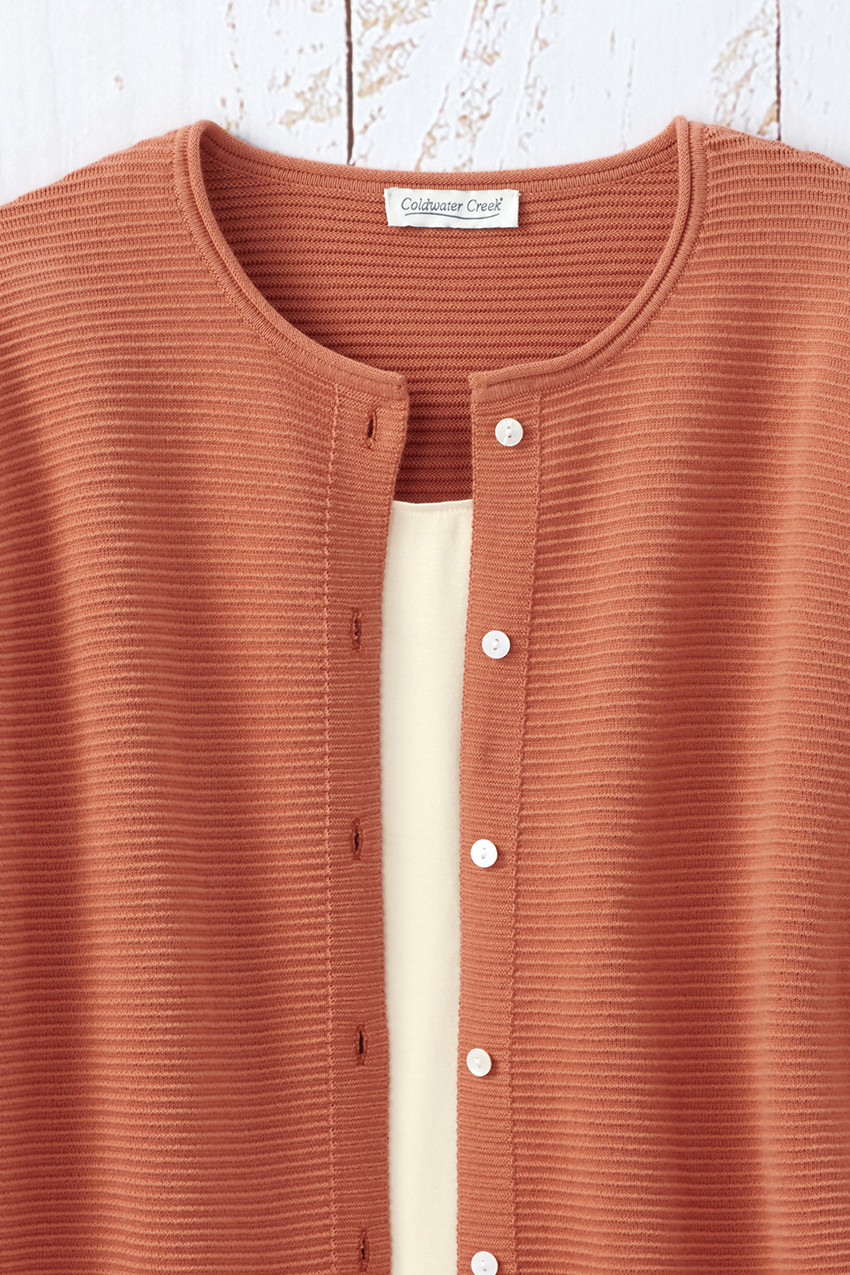 Ottoman Rib Cardigan - Coldwater Creek