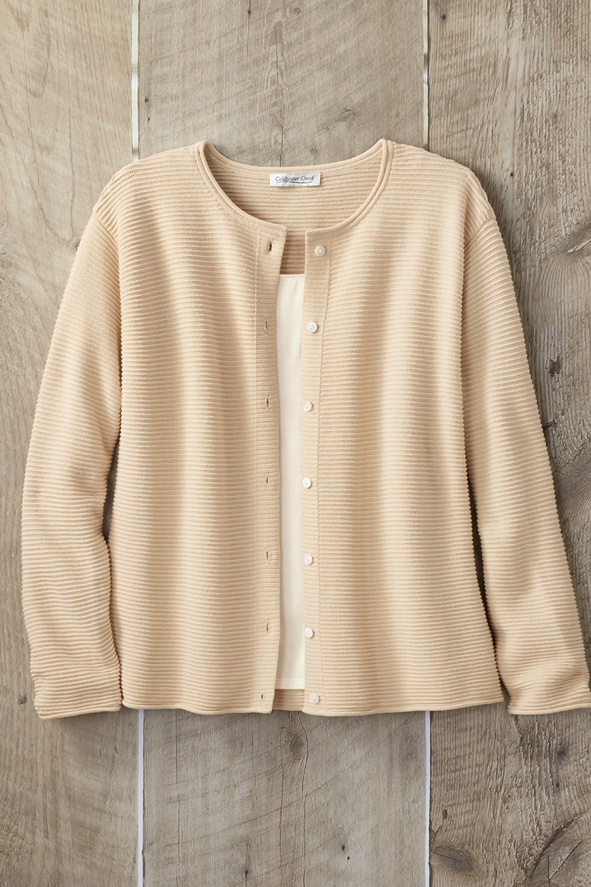 Ottoman Rib Cardigan - Coldwater Creek
