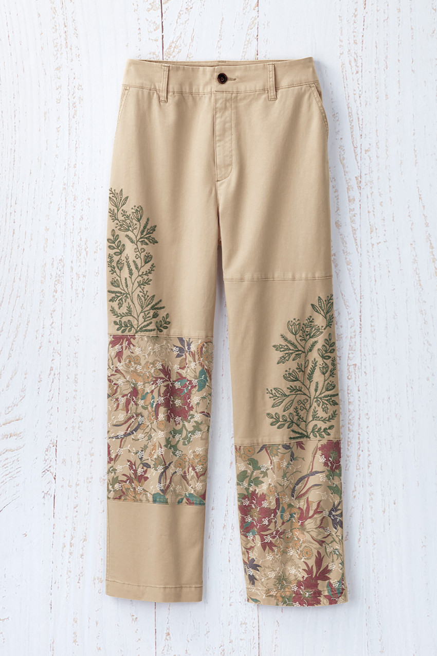 Floral Embroidered Chino Crops - Coldwater Creek