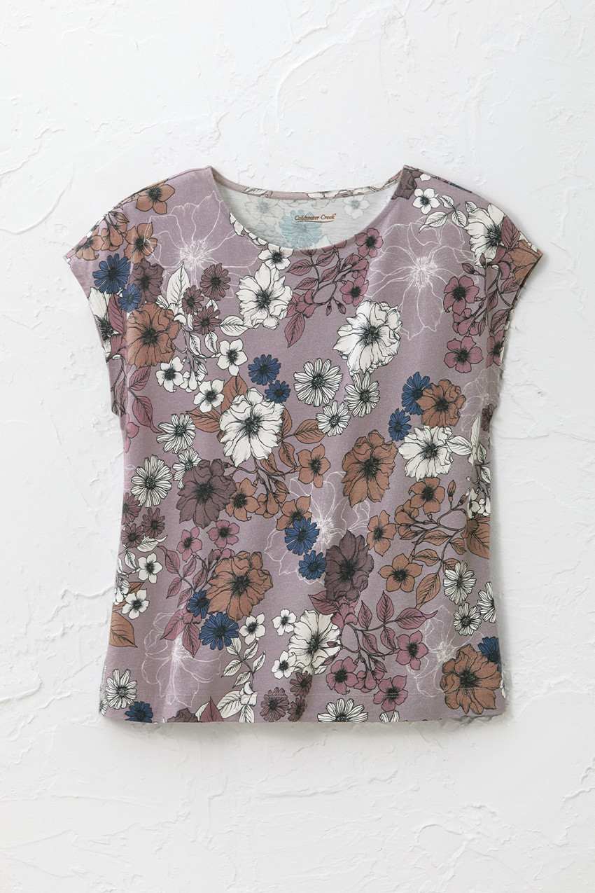 Floral Sketch Tee - Coldwater Creek
