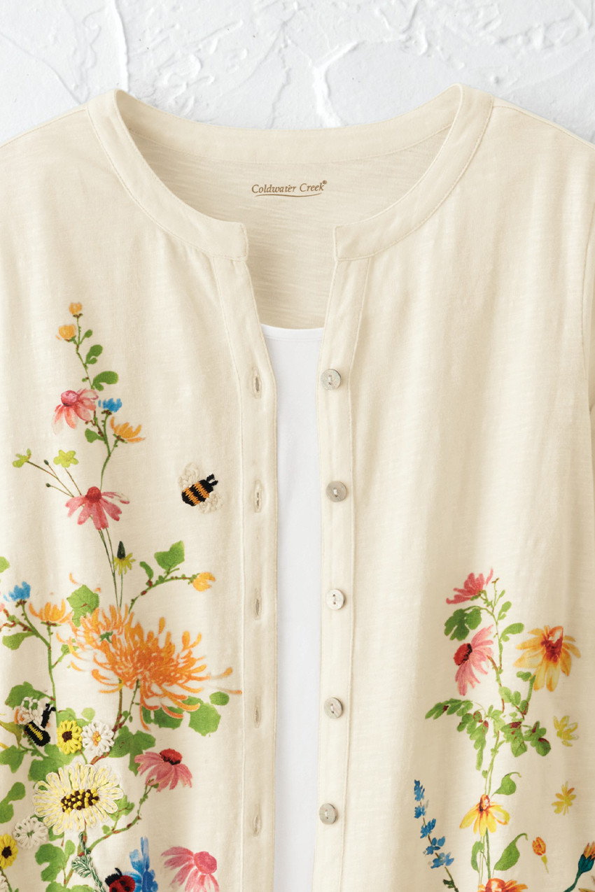 Flores Del Sol Embroidered Top - Coldwater Creek