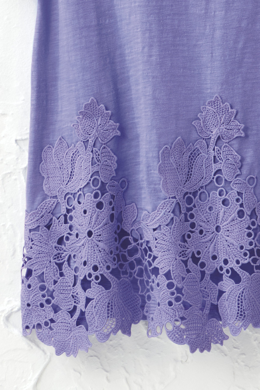 project project ★Lace Hem Volume Tunic Lace Hem Knit Tunic - Coldwater Creek