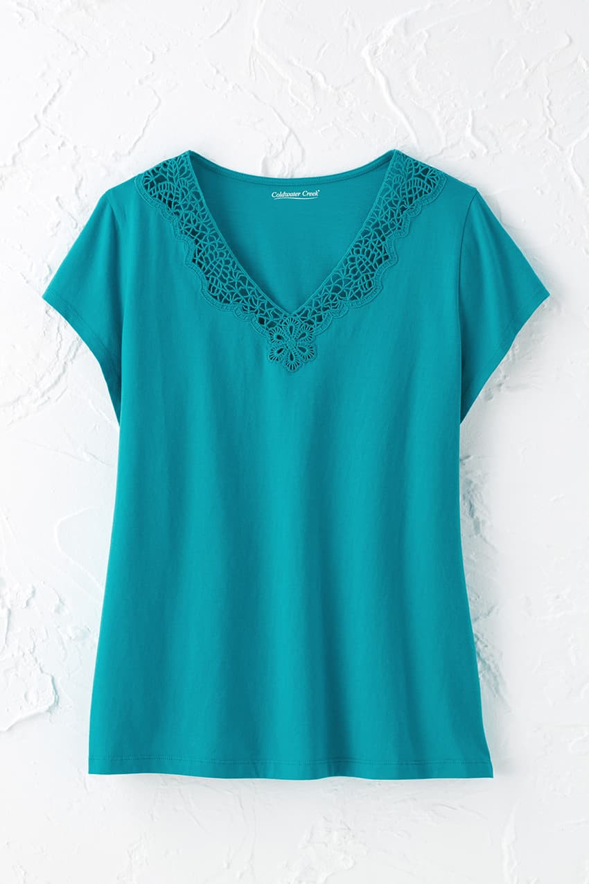 Touch of Lace Knit Top - Coldwater Creek