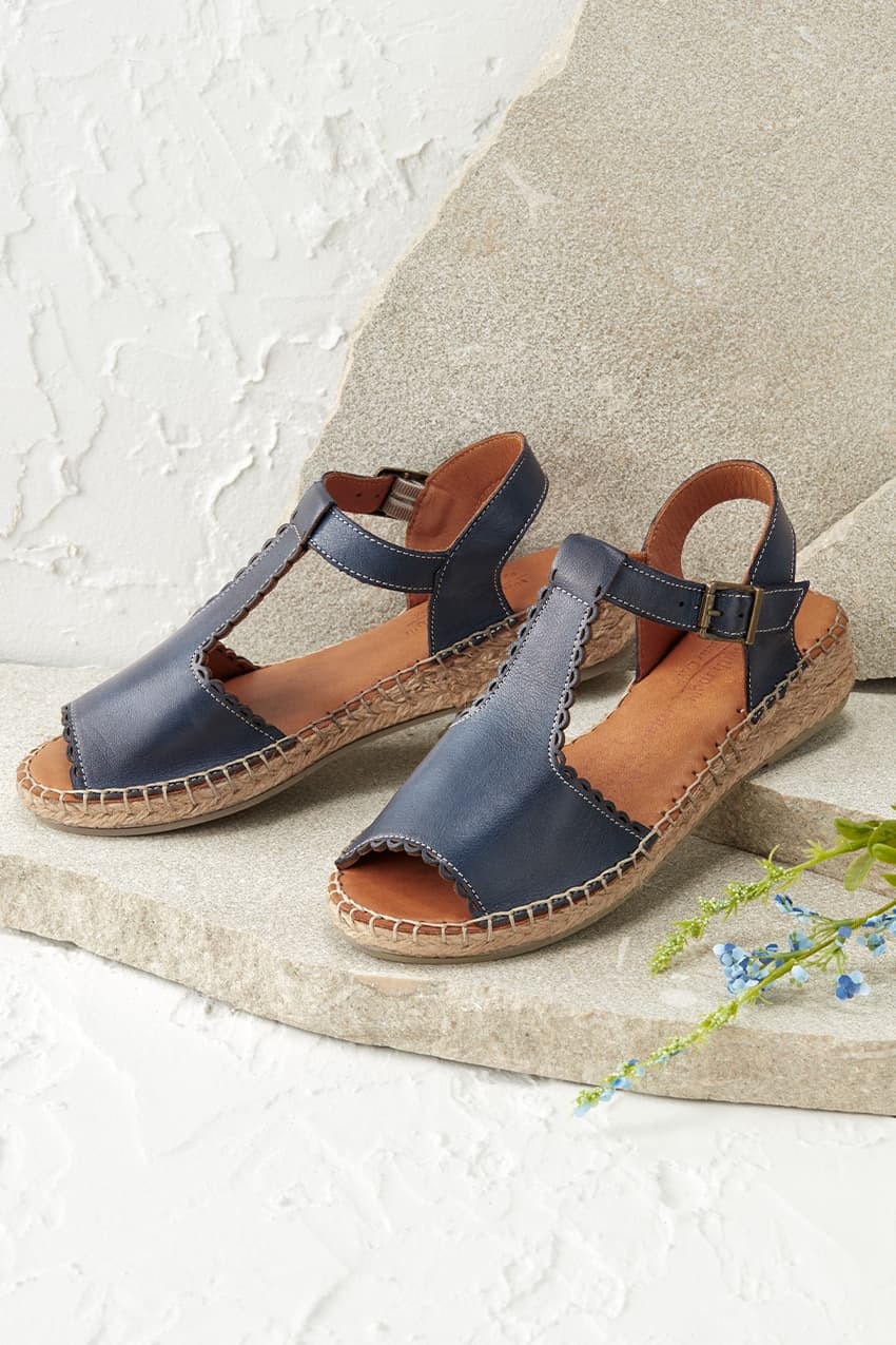 Patricia Leather Sandals by Walk With Me™ - Coldwater Creek