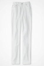 Knit Denim High Rise Straight-Leg Jeans