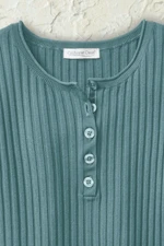 Ribbed Henley Sweater