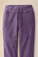 Knit Denim Mid Rise Slim-Leg Ankle Jeans