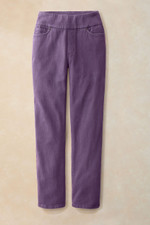 Knit Denim Mid Rise Slim-Leg Ankle Jeans