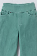 Knit Denim Mid Rise Slim-Leg Ankle Jeans