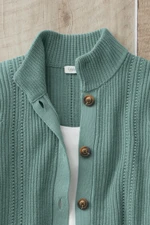 Shaker Detail Button Cardigan