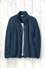 Shaker Detail Button Cardigan