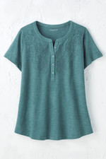 Open Mind Eyelet Henley