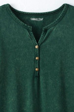 Vintage-Wash Solid Long-Sleeve Henley