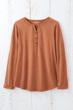 Vintage-Wash Solid Long-Sleeve Henley