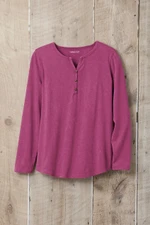 Vintage-Wash Solid Long-Sleeve Henley