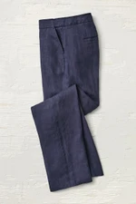 Hidden Stretch-Waist Linen Pants