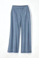 Lightweight Wide-Leg Ankle Jeans