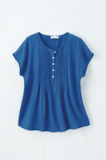 Summer Breeze Gauze Pintuck Top