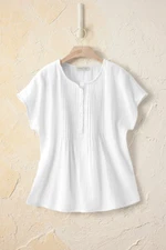 Summer Breeze Gauze Pintuck Top