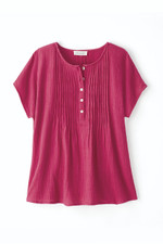 Summer Breeze Gauze Pintuck Top