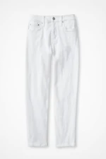 Knit Denim High Rise Straight-Leg Cropped Jeans