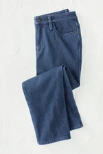 Knit Denim High Rise Straight-Leg Cropped Jeans
