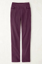 Knit Denim Mid Rise Straight-Leg Jeans