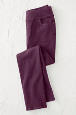 Knit Denim Mid Rise Straight-Leg Jeans