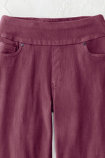Knit Denim Mid Rise Straight-Leg Jeans