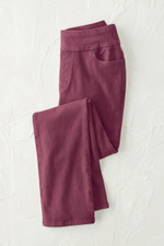 Knit Denim Mid Rise Straight-Leg Jeans