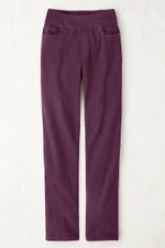 Knit Denim Mid Rise Straight-Leg Jeans