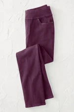 Knit Denim Mid Rise Straight-Leg Jeans