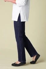 Knit Denim Mid Rise Straight-Leg Jeans