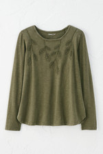 Leaf Embroidered Tee