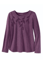 Leaf Embroidered Tee