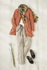 Vintage Wash Mixed-Pattern Cardigan
