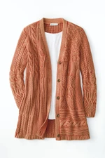 Vintage Wash Mixed-Pattern Cardigan