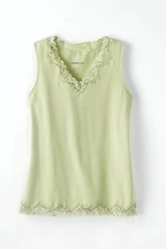Longer Length Double Lace Tank