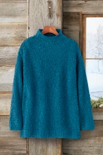 Bouclé Funnel-Neck Sweater