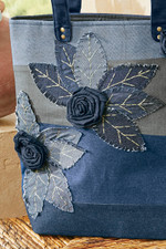 Indigo Floral Tote