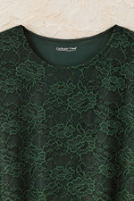 Cap-Sleeve Stretch Lace Tee