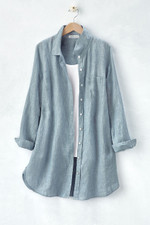 Cross Dyed Linen Tunic Topper