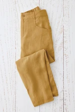 Lantern-Leg Linen Pants