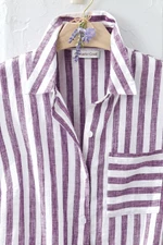 Bayside Stripe Linen Big Shirt