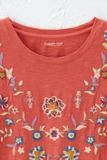 Bright Meadow Embroidered Tee