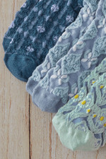 Indigo Bloom Socks, Set of 3